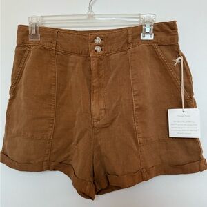 Joie Linen Lyocell Blend Brown Shorts